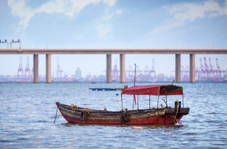 Closeup shot of an old boat in Yuen Long, New Territories, Hong Kong